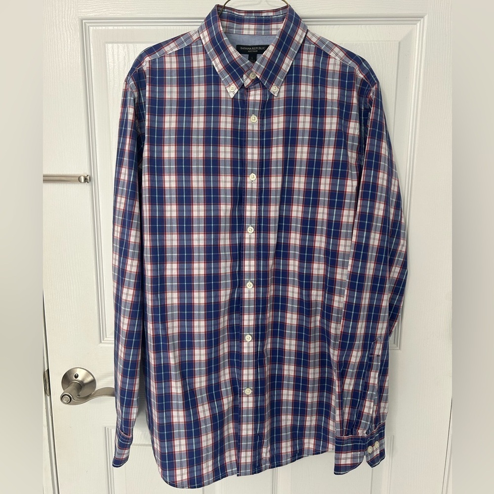 Banana Republic Men’s Long Sleeve Soft Wash Dress Shirt Size Large